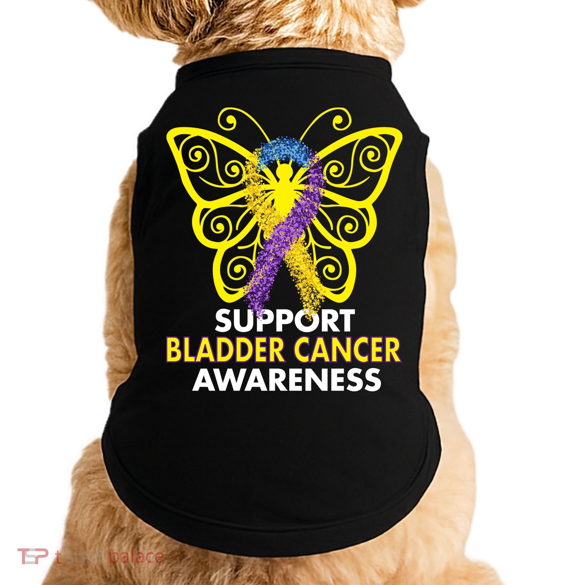 Support Bladder Cancer Awareness Butterfly Doggie Tank
