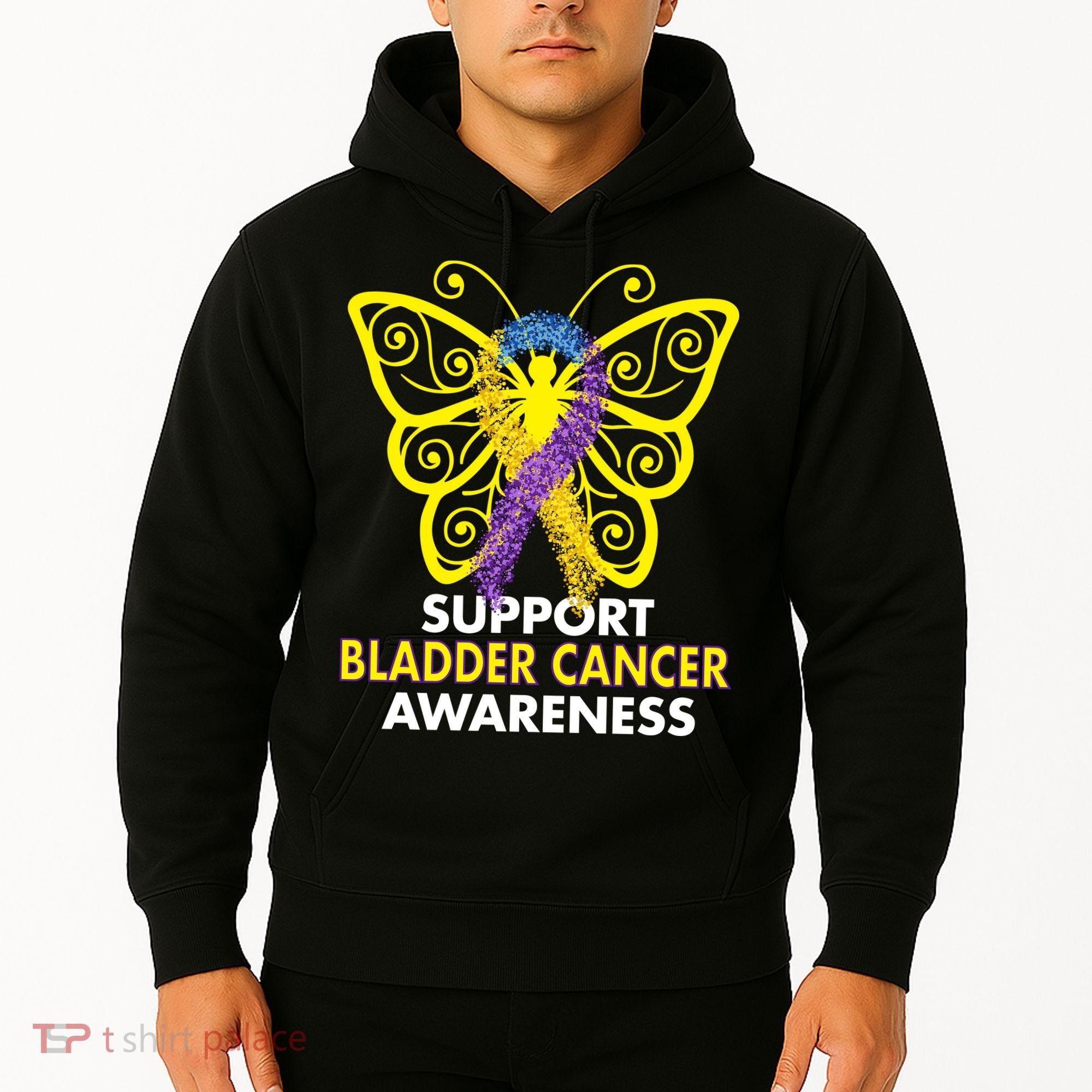 Support Bladder Cancer Awareness Butterfly Hoodie