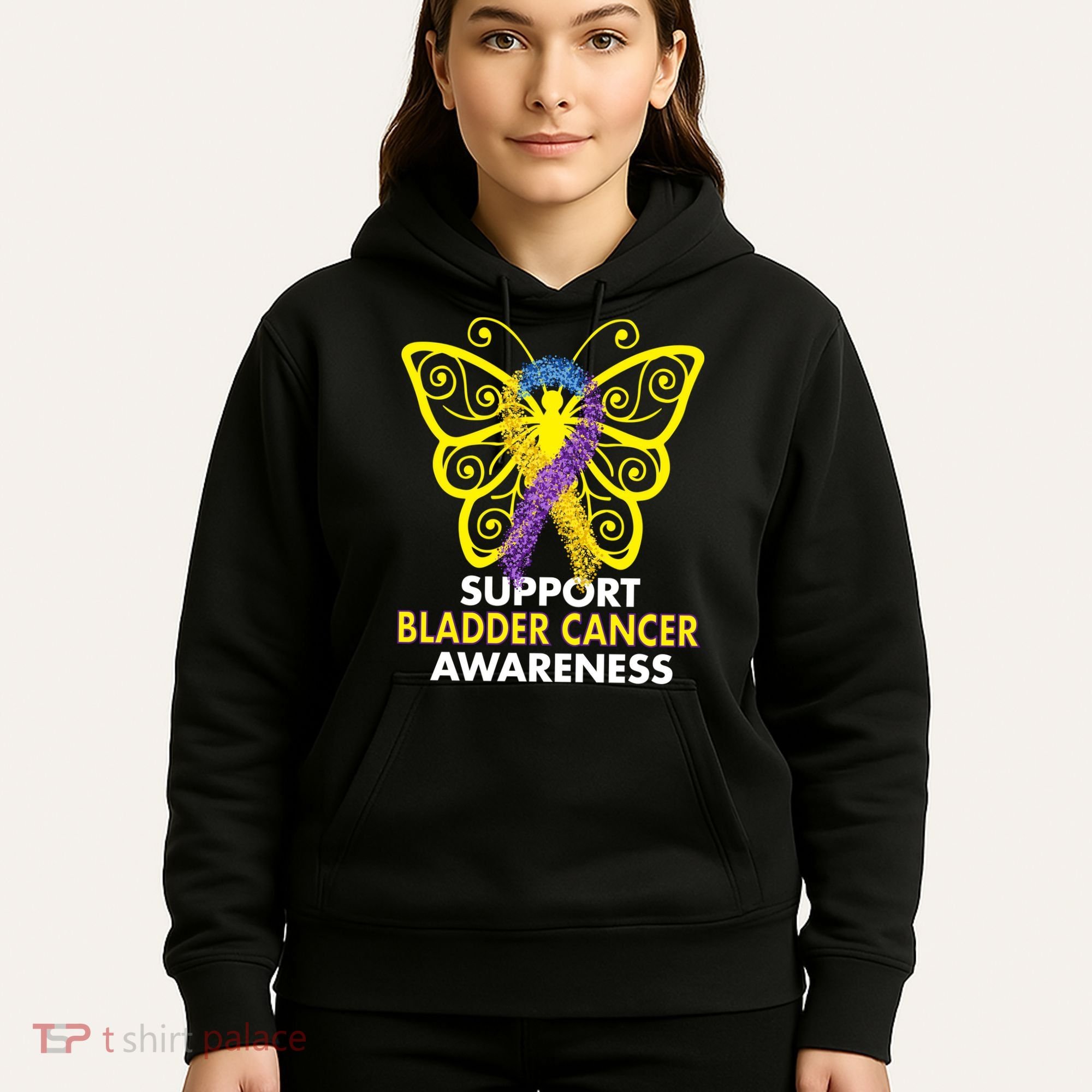 Support Bladder Cancer Awareness Butterfly Hoodie