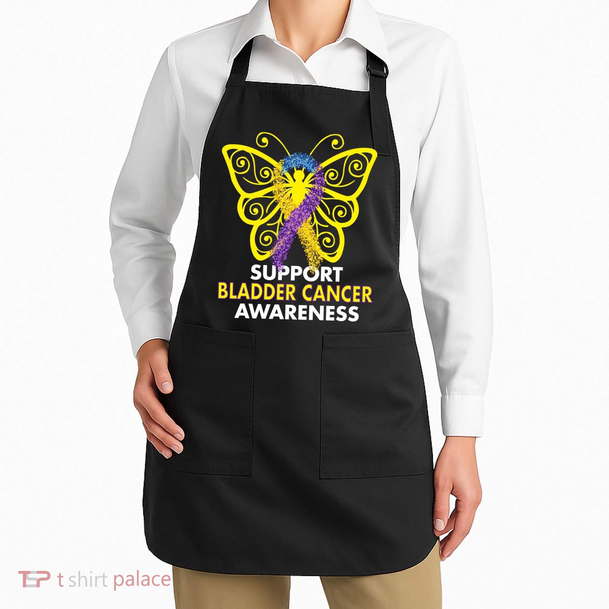 Support Bladder Cancer Awareness Butterfly Apron