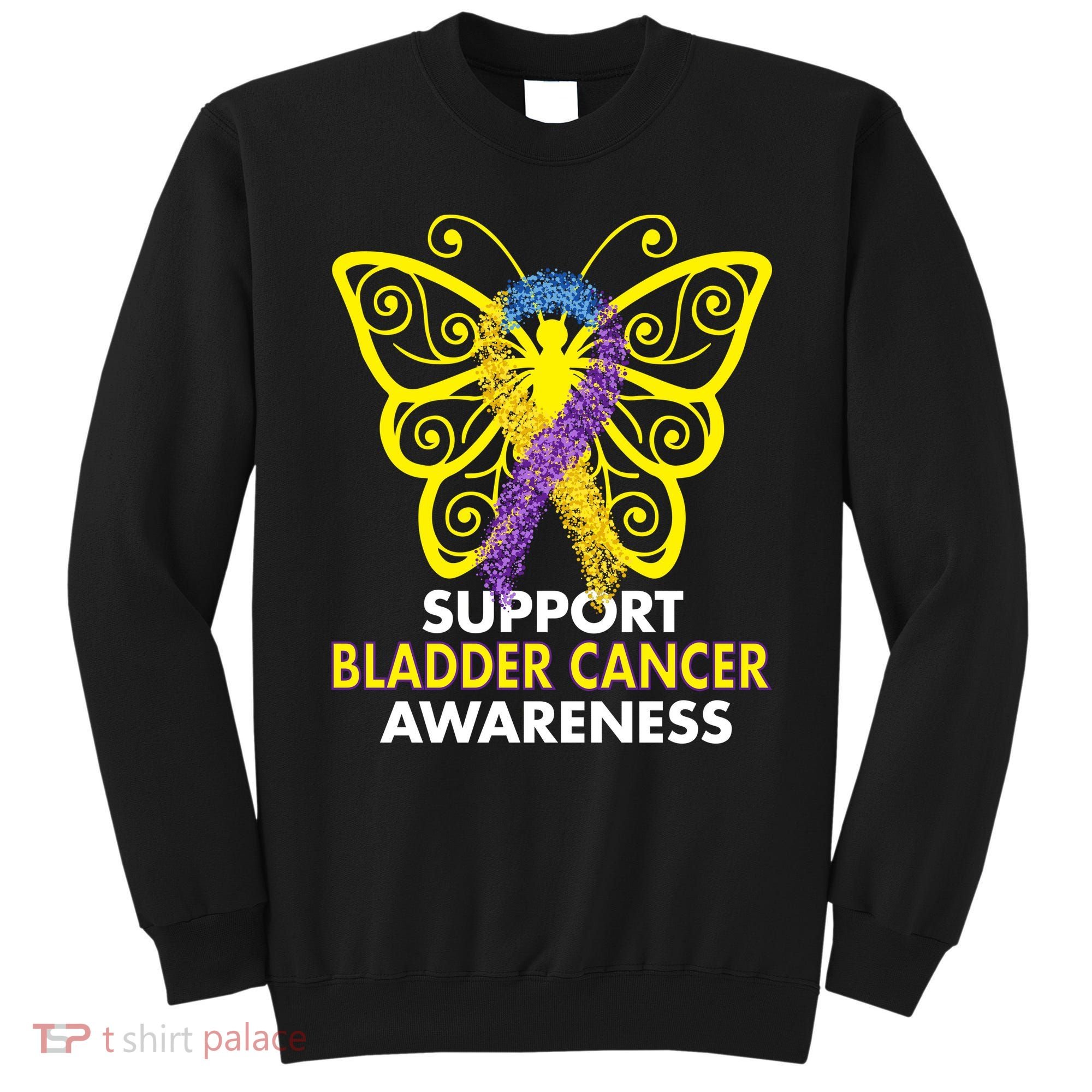 Support Bladder Cancer Awareness Butterfly Sweatshirt