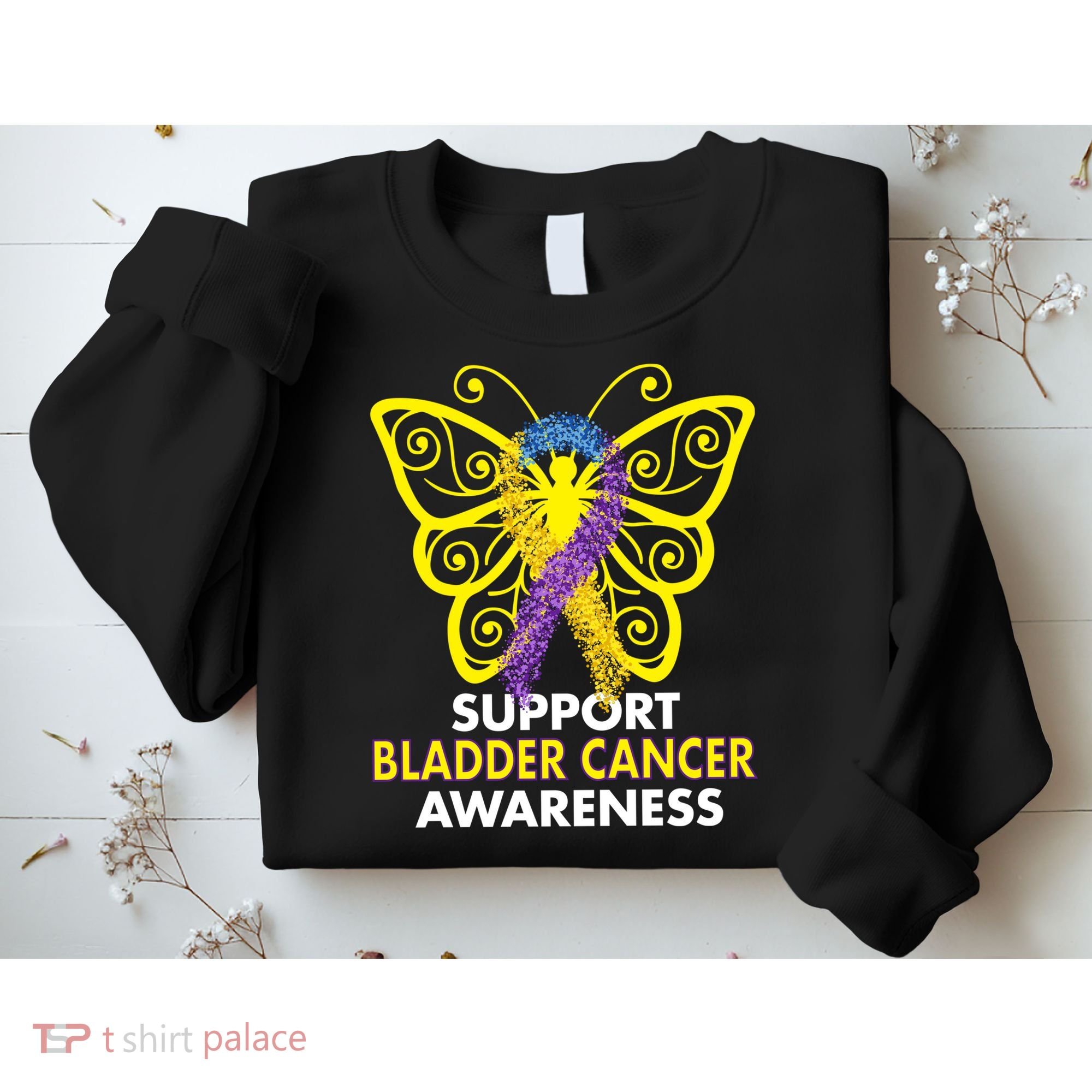 Support Bladder Cancer Awareness Butterfly Sweatshirt