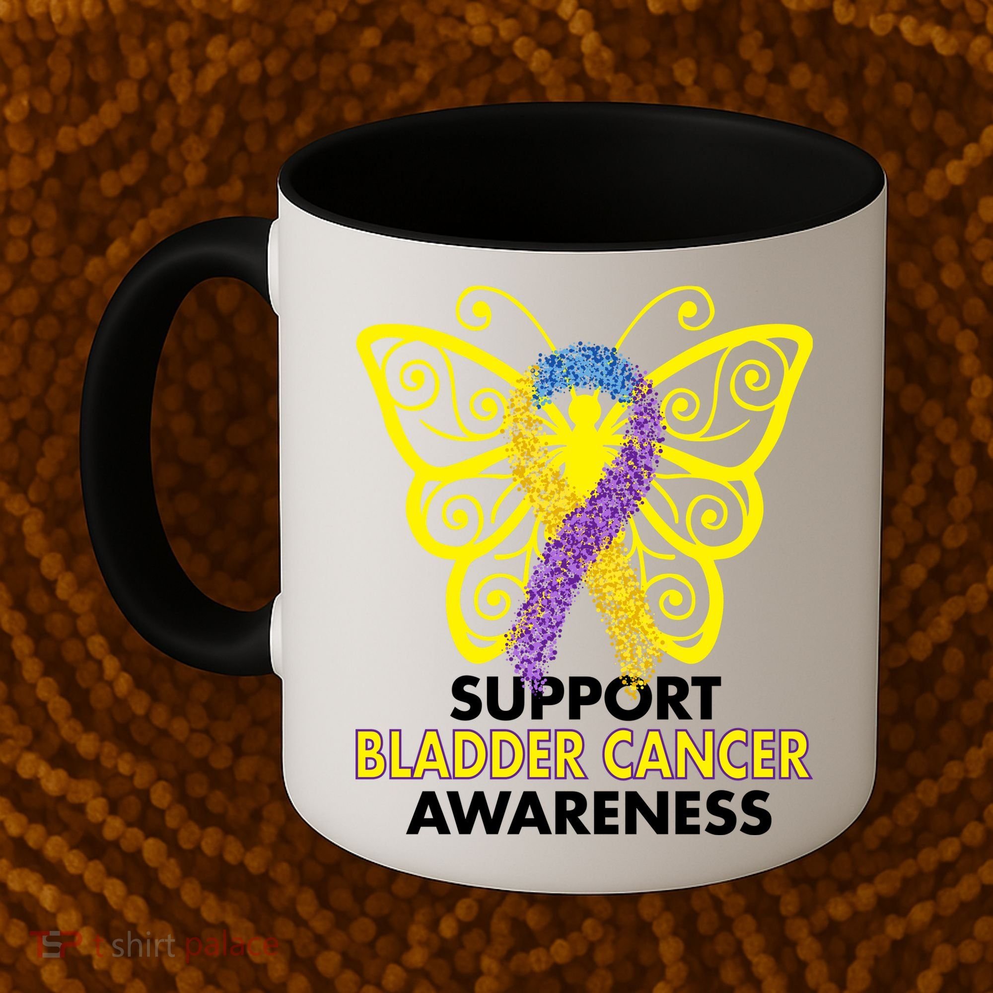 Support Bladder Cancer Awareness Butterfly Coffee Mug