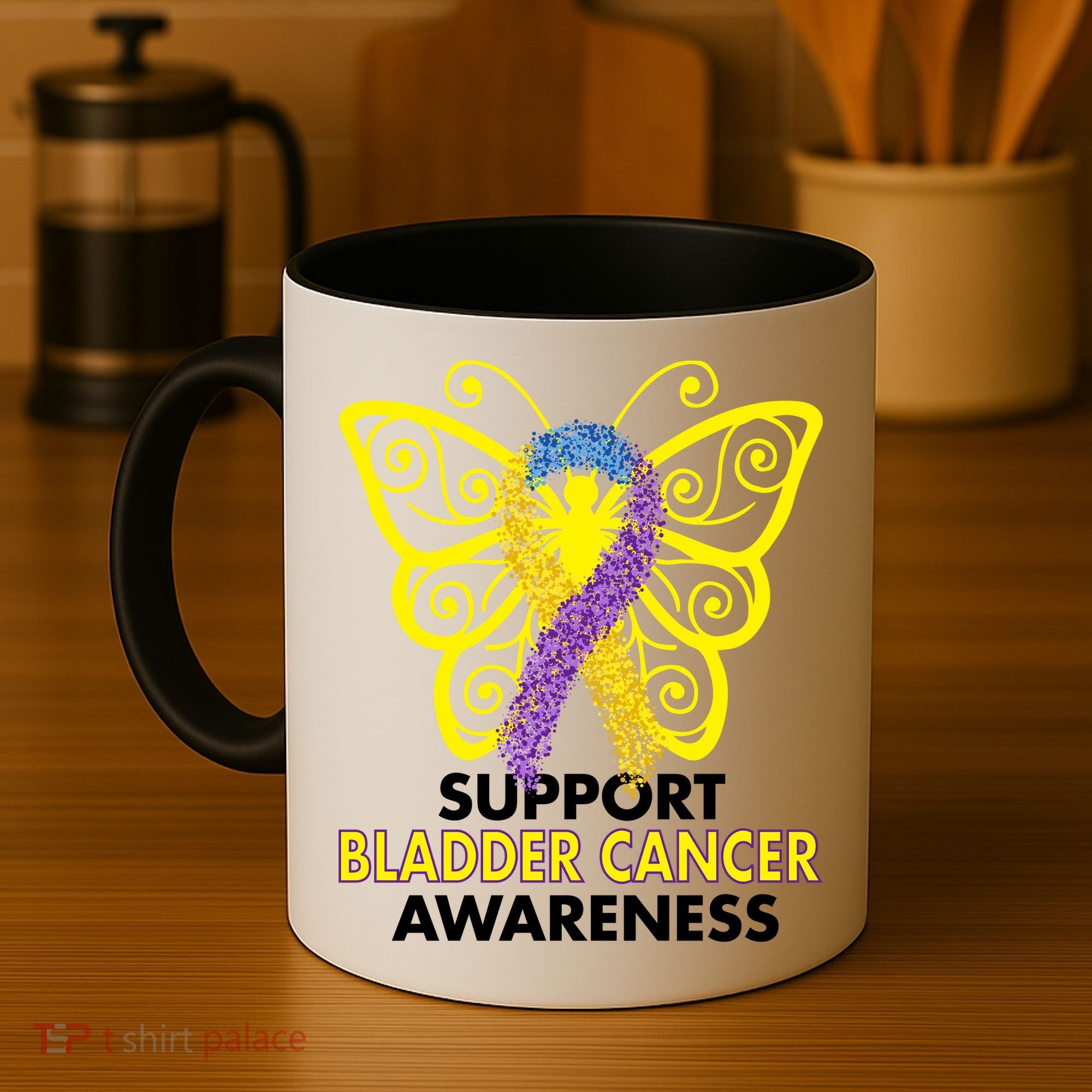Support Bladder Cancer Awareness Butterfly Coffee Mug