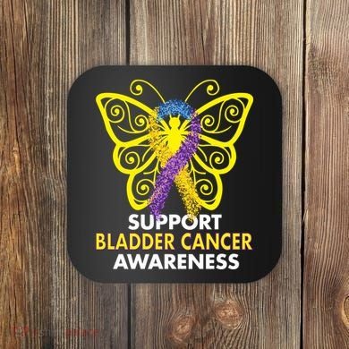 Support Bladder Cancer Awareness Butterfly Coaster