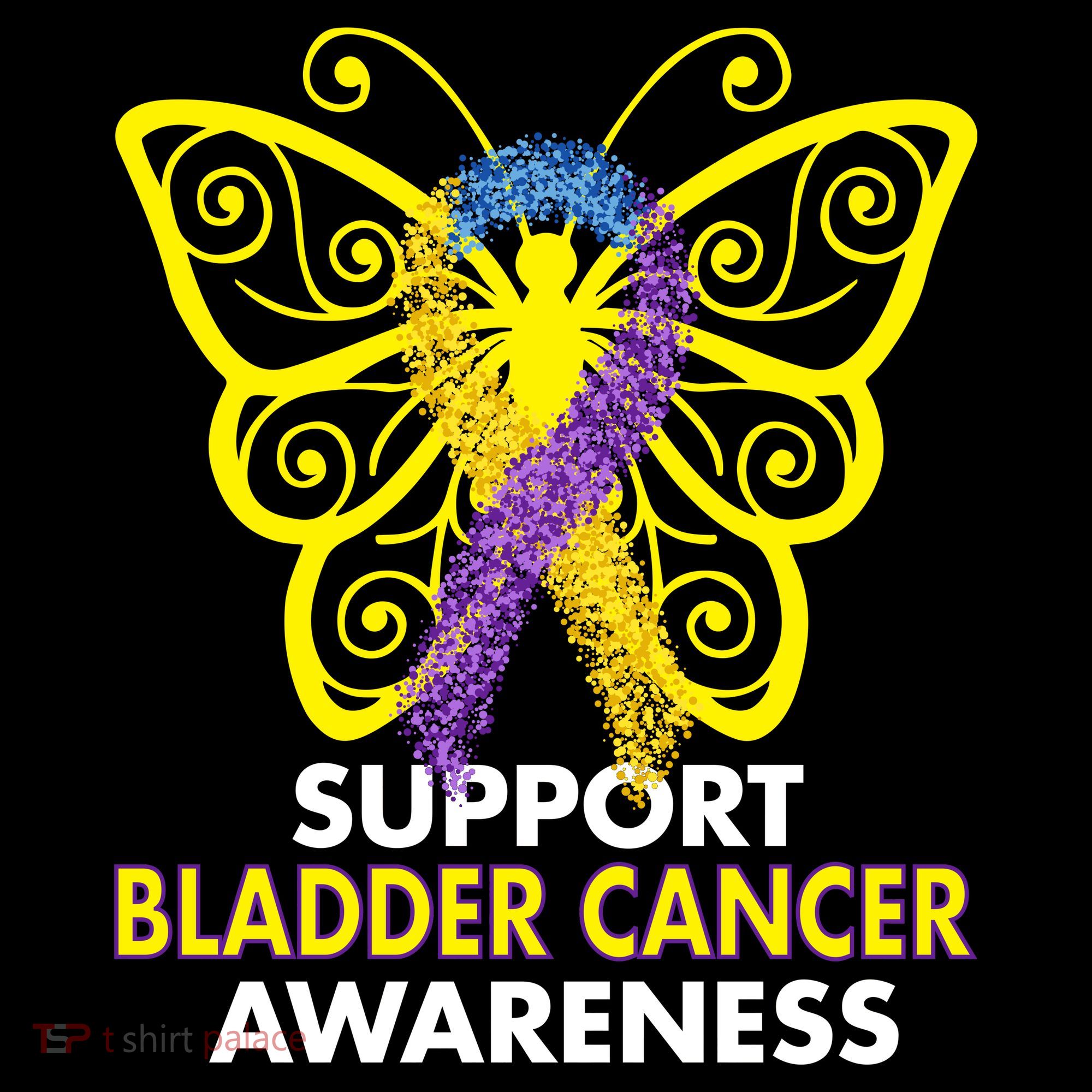 Support Bladder Cancer Awareness Butterfly Polo
