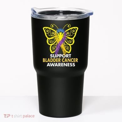 Support Bladder Cancer Awareness Butterfly Tumbler