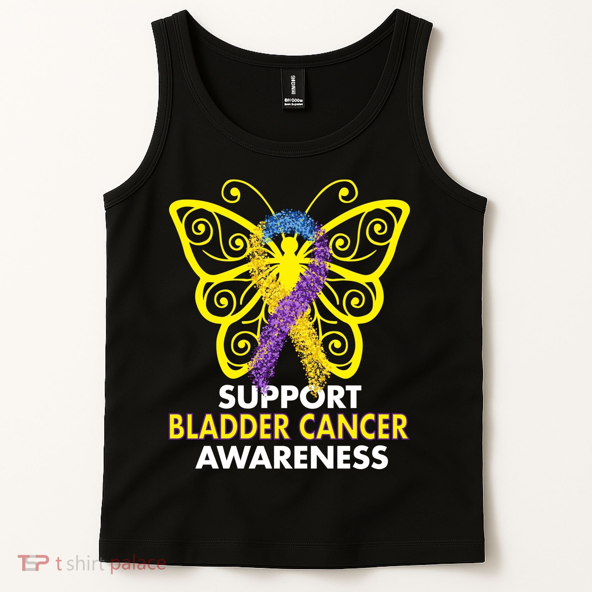 Support Bladder Cancer Awareness Butterfly Tank Top