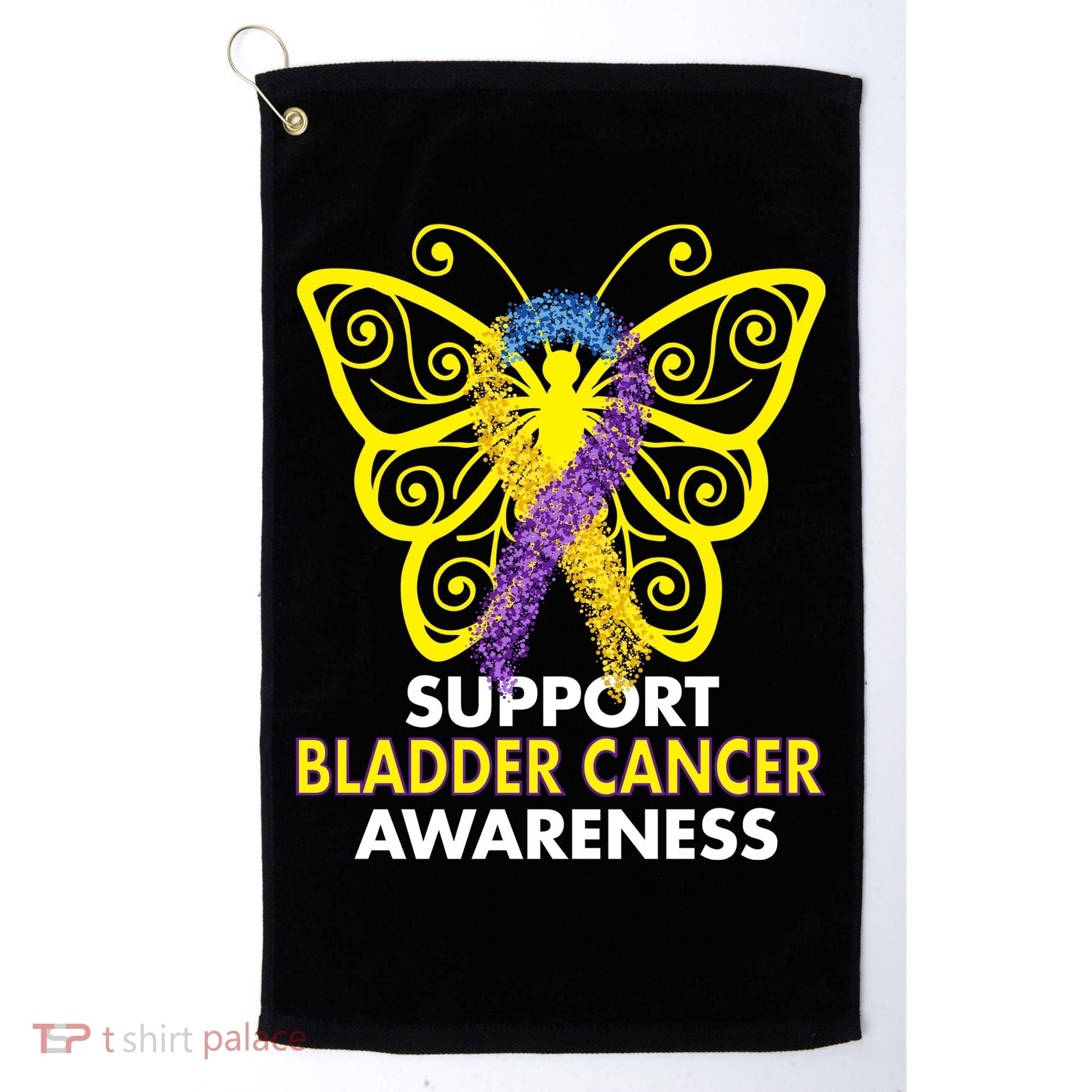 Support Bladder Cancer Awareness Butterfly Golf Towel