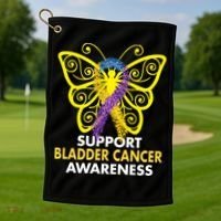 Support Bladder Cancer Awareness Butterfly Golf Towel thumb 1