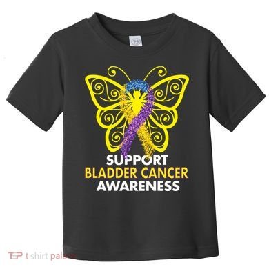 Support Bladder Cancer Awareness Butterfly Toddler T-Shirt