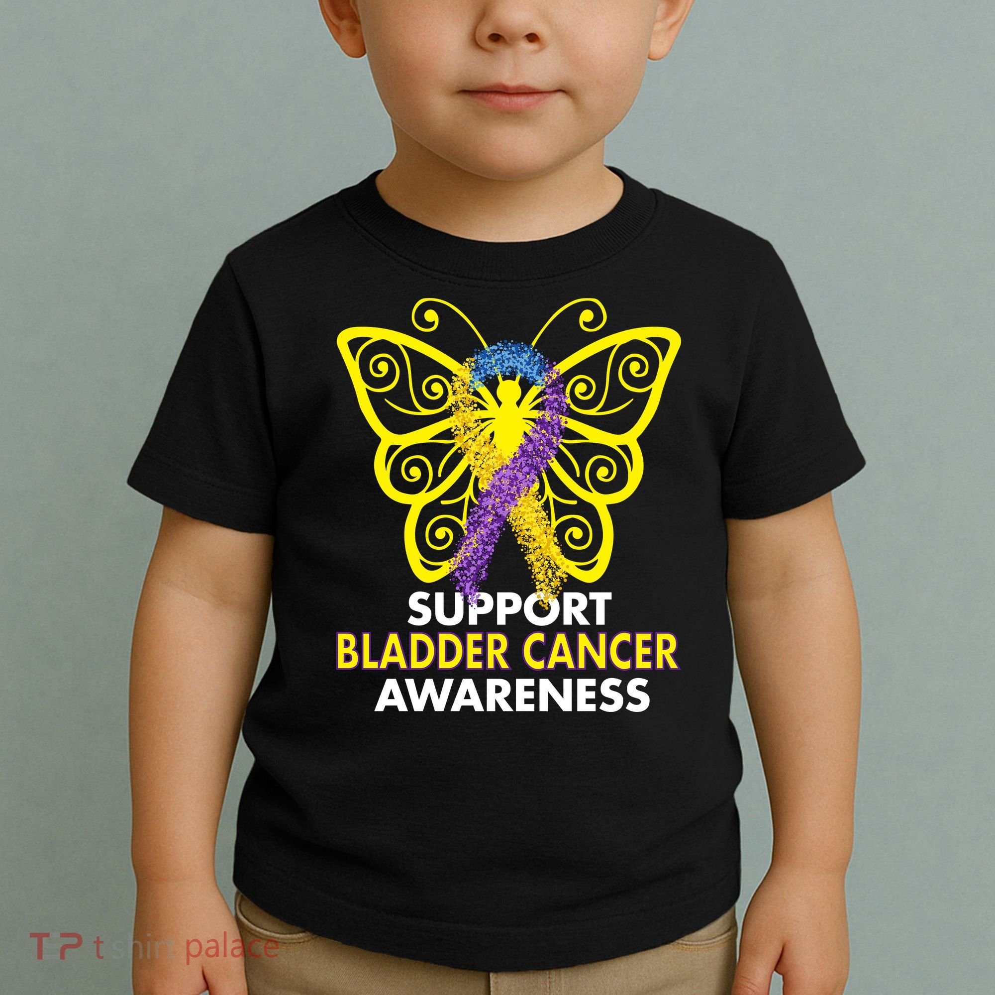 Support Bladder Cancer Awareness Butterfly Toddler T-Shirt