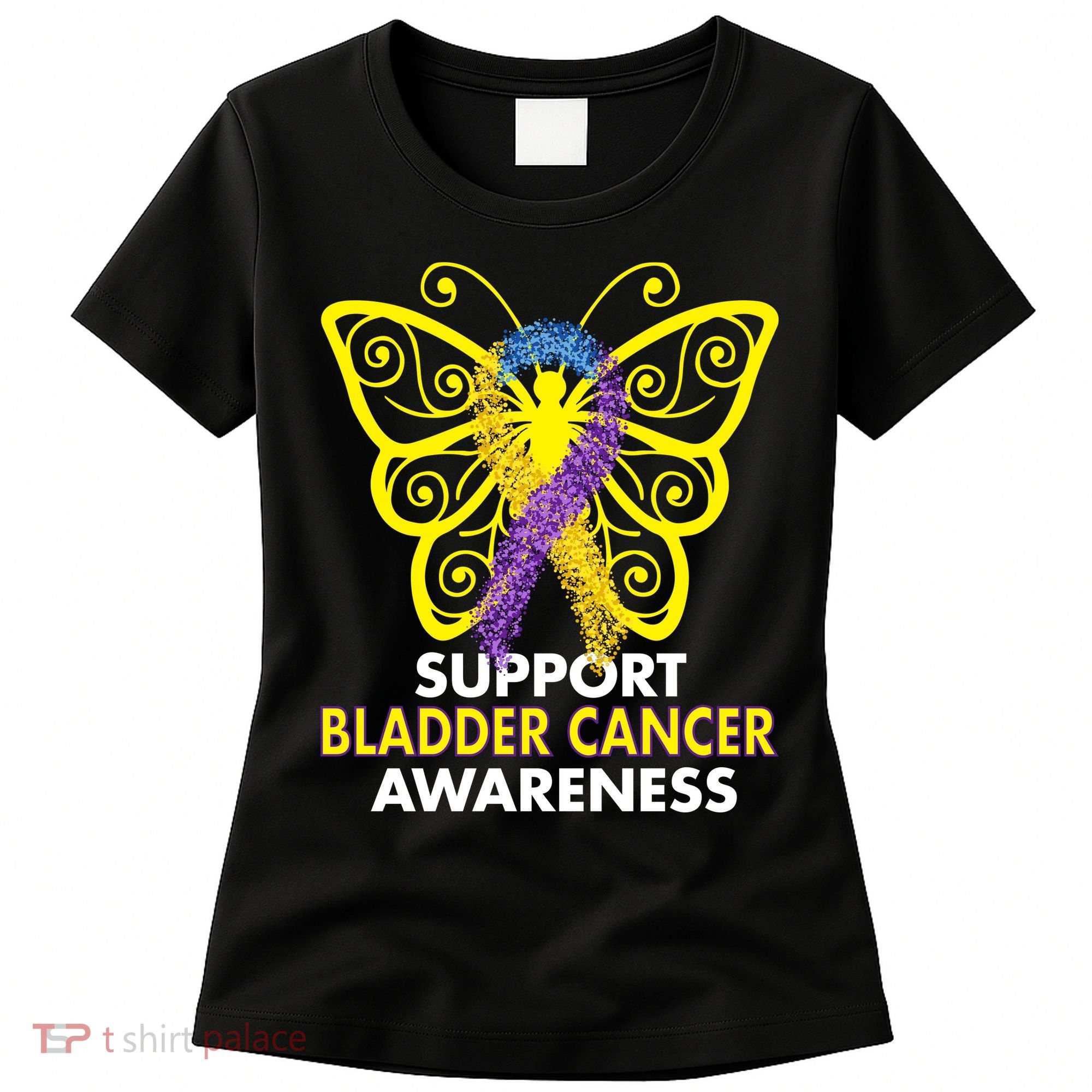 Support Bladder Cancer Awareness Butterfly Women's T-Shirt