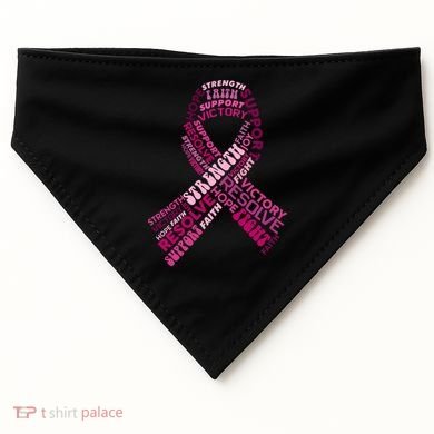 Support Breast Cancer Ribbon Strong USA-Made Doggie Bandana
