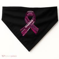 Support Breast Cancer Ribbon Strong USA-Made Doggie Bandana thumb 0