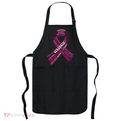 Support Breast Cancer Ribbon Strong Apron