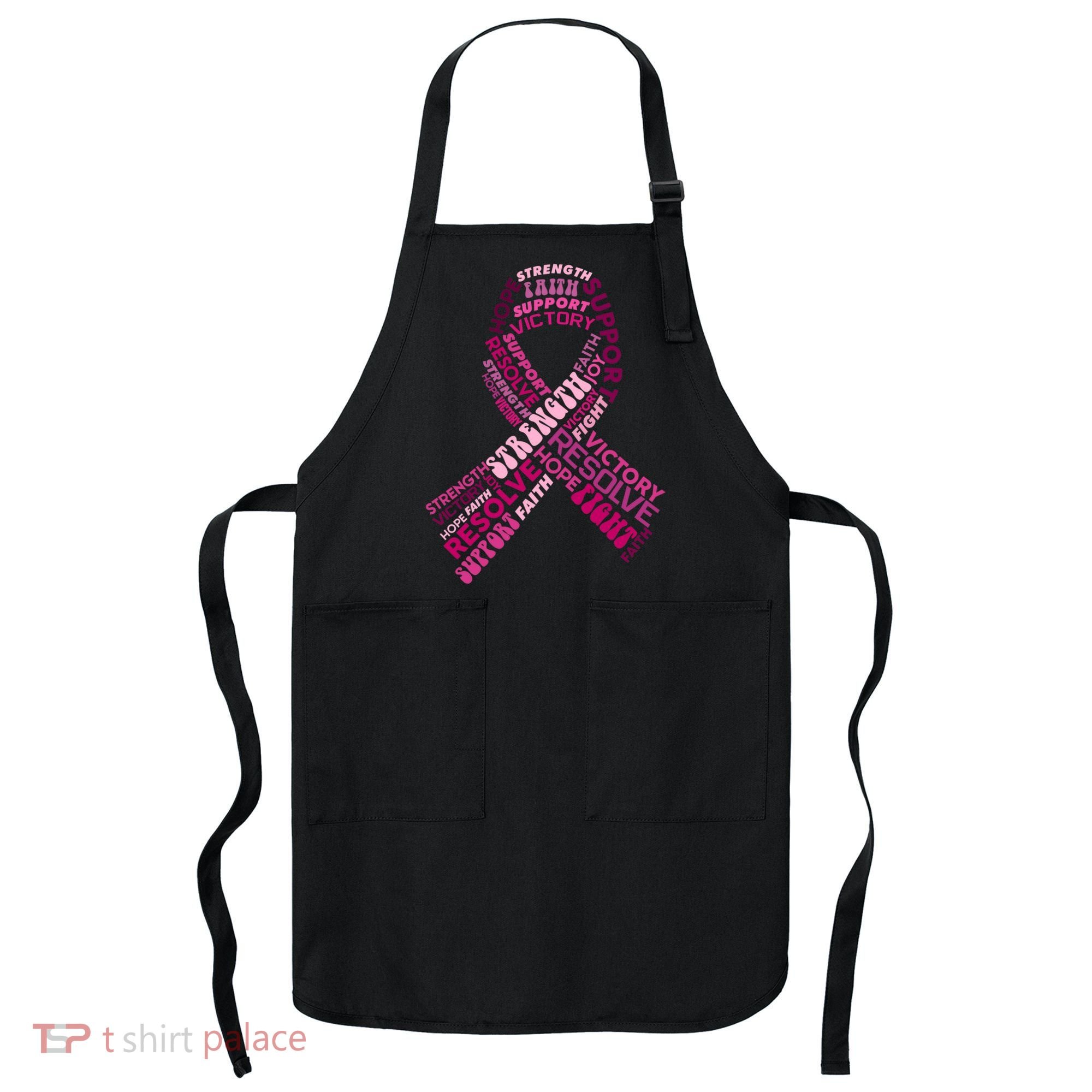 Support Breast Cancer Ribbon Strong Apron