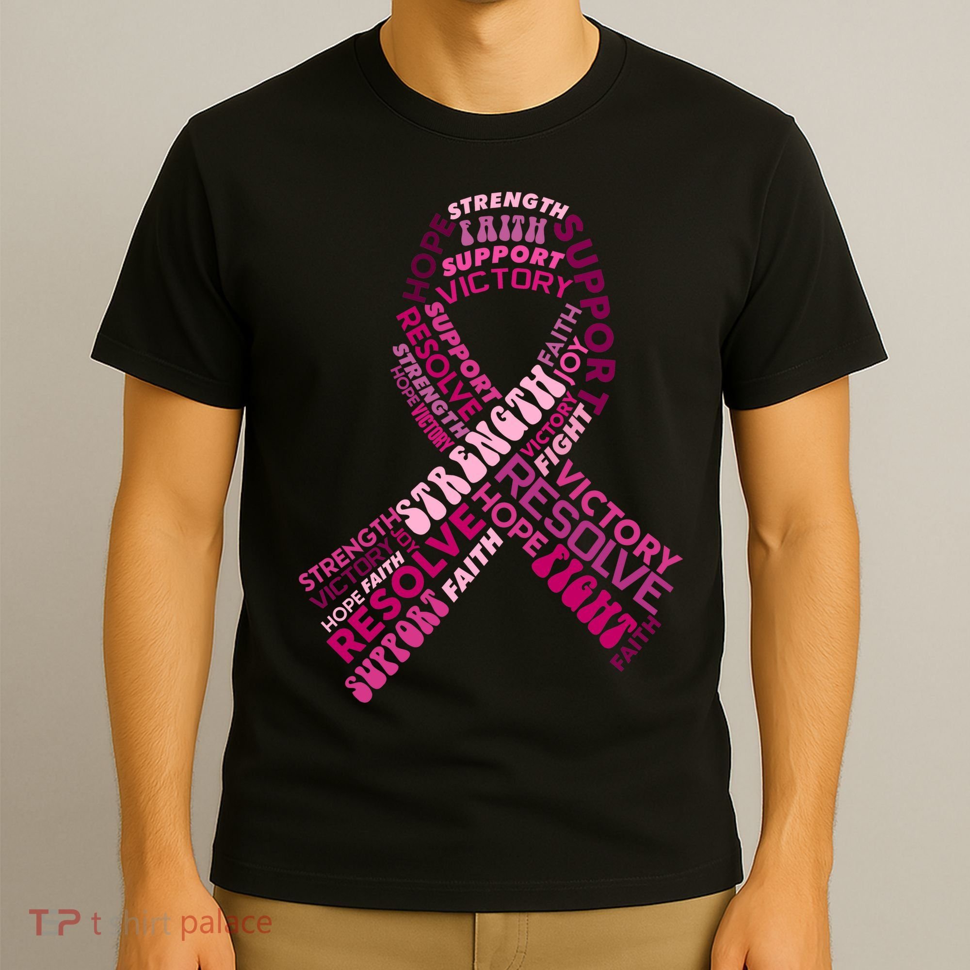 Support Breast Cancer Ribbon Strong T-Shirt