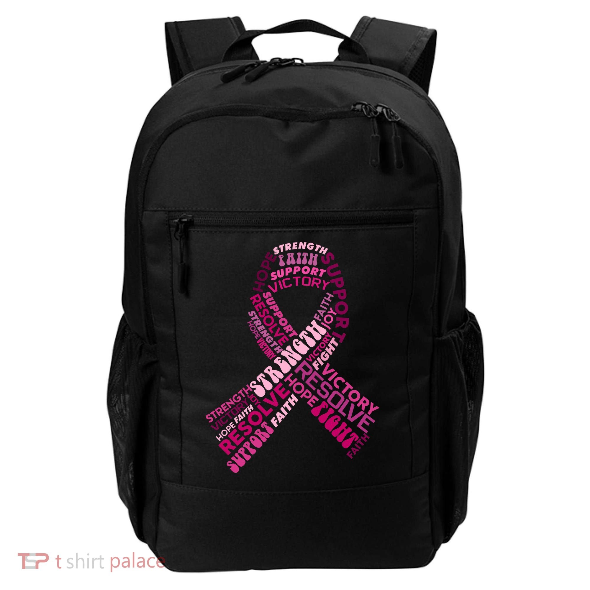Support Breast Cancer Ribbon Strong Backpack