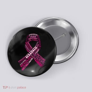 Support Breast Cancer Ribbon Strong Button