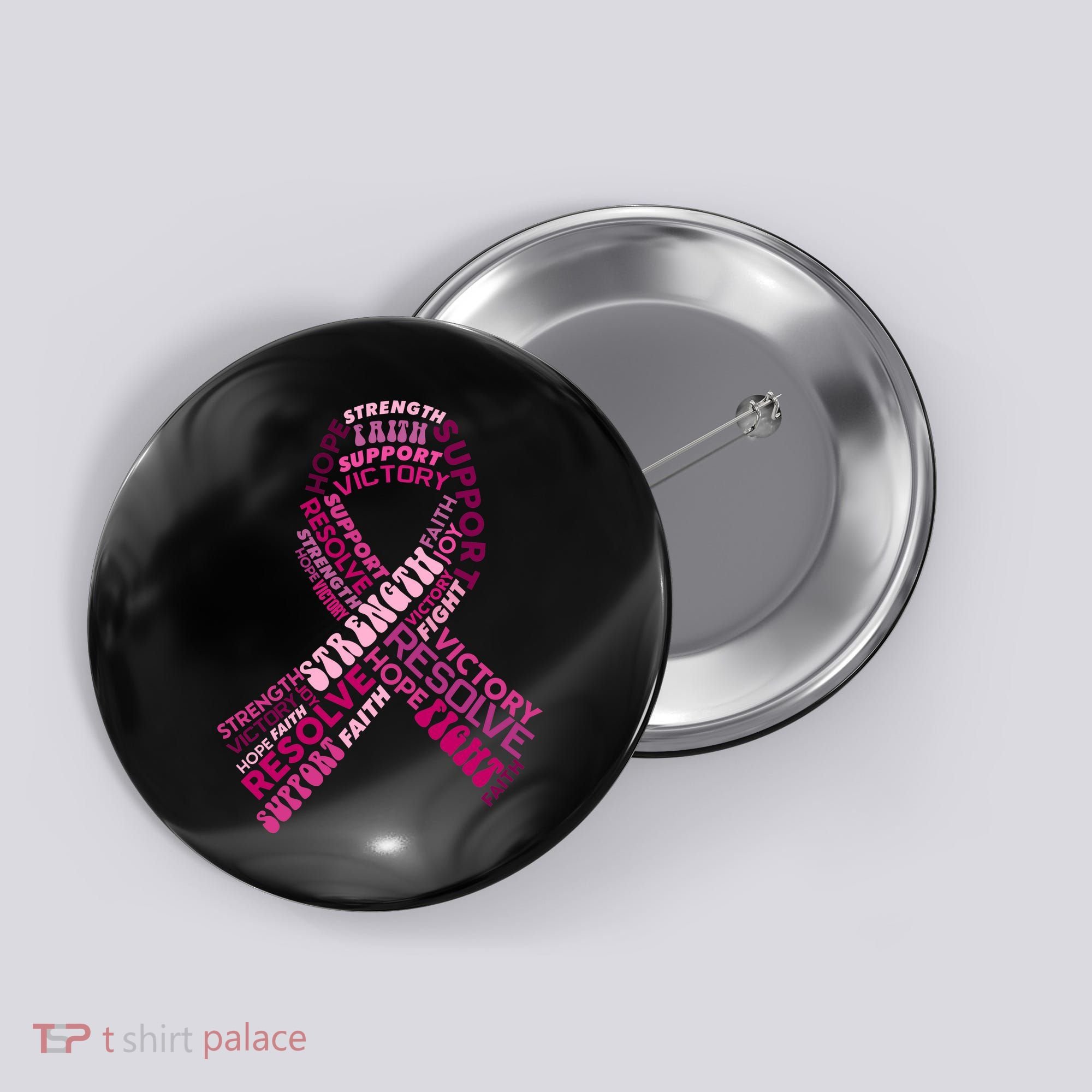Support Breast Cancer Ribbon Strong Button