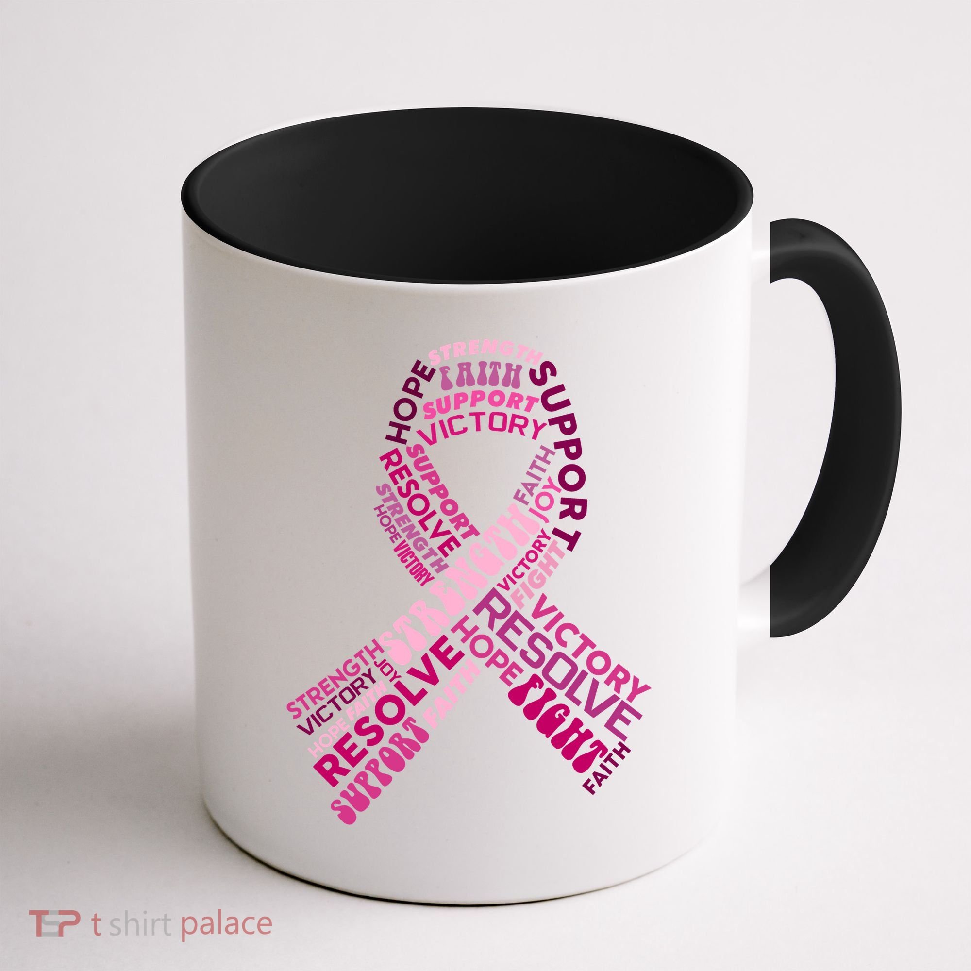 Support Breast Cancer Ribbon Strong Coffee Mug