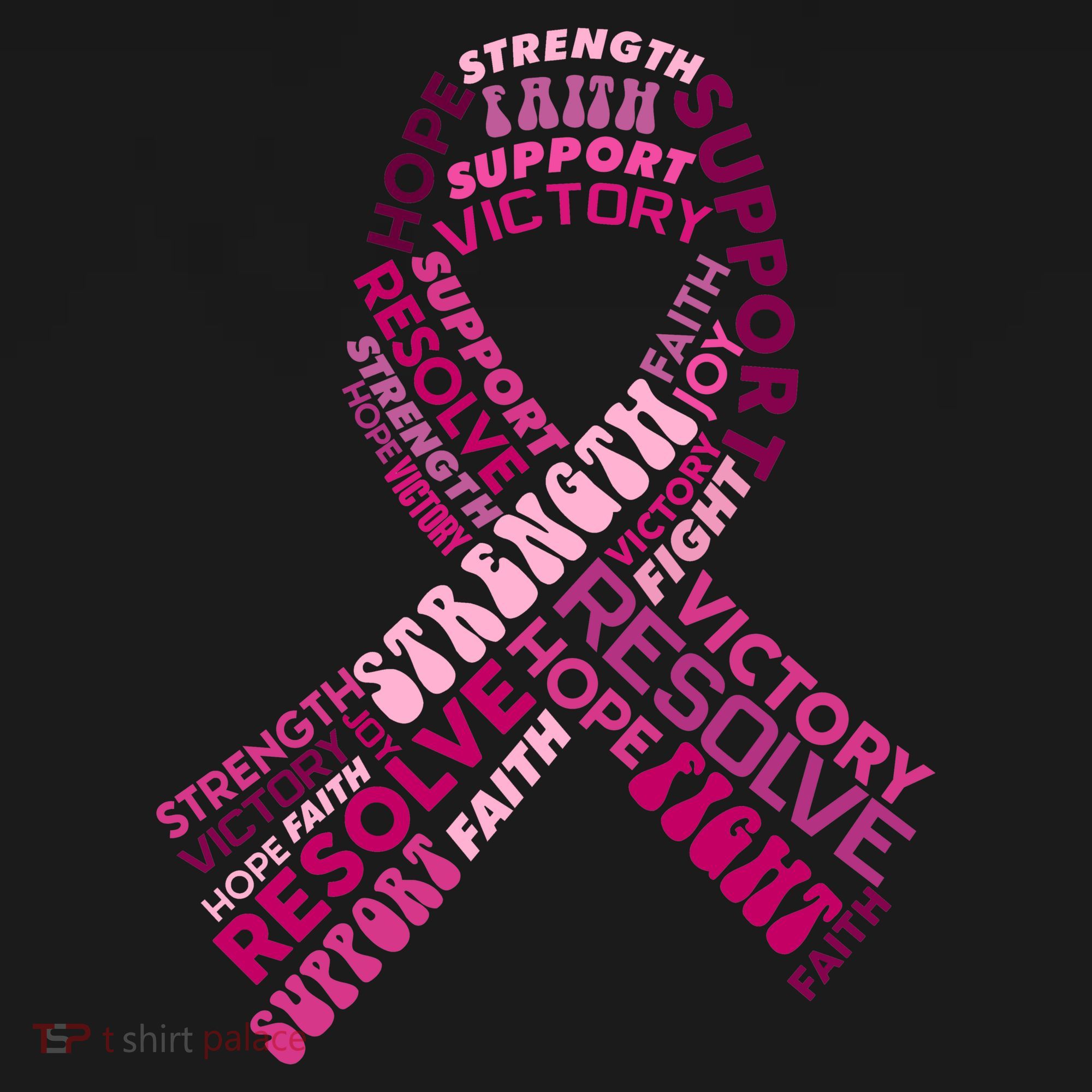 Support Breast Cancer Ribbon Strong Polo