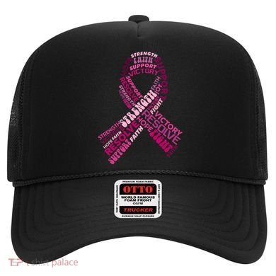 Support Breast Cancer Ribbon Strong Hat