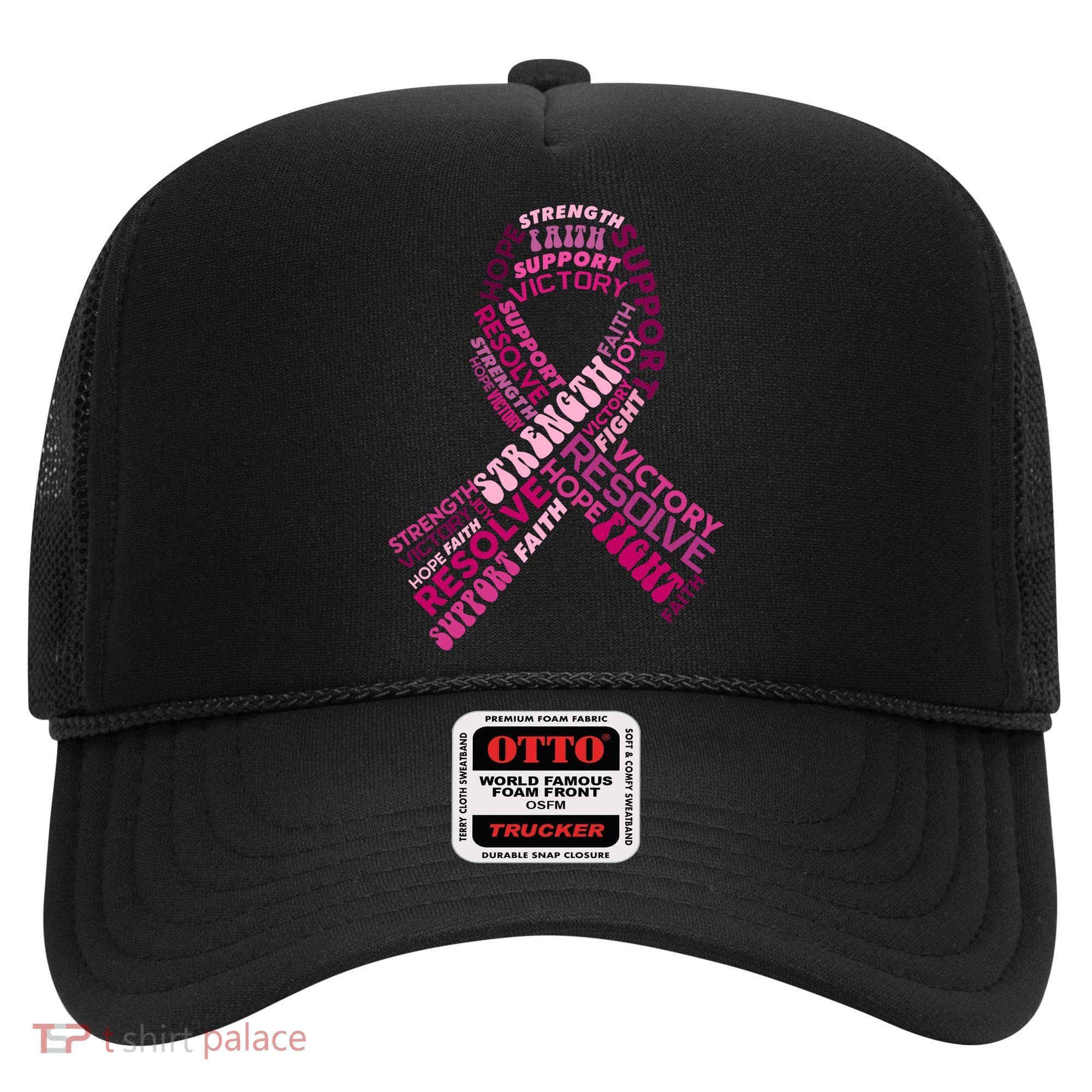 Support Breast Cancer Ribbon Strong Hat