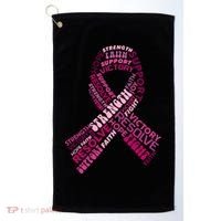 Support Breast Cancer Ribbon Strong Golf Towel thumb 0