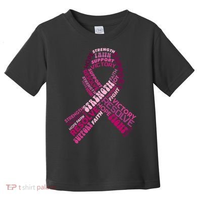 Support Breast Cancer Ribbon Strong Toddler T-Shirt