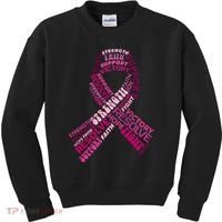 Support Breast Cancer Ribbon Strong Kids Sweatshirt thumb 0