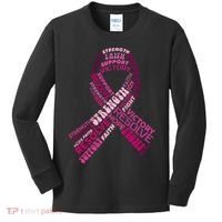 Support Breast Cancer Ribbon Strong Kids Long Sleeve Shirt thumb 0