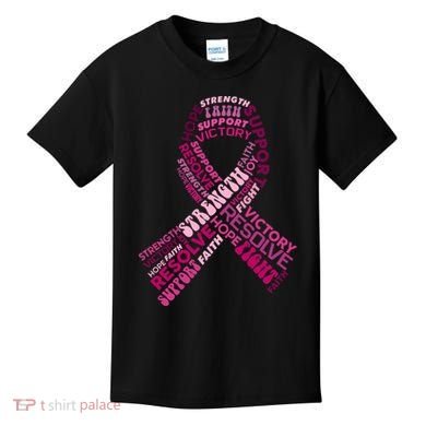 Support Breast Cancer Ribbon Strong Kids T-Shirt