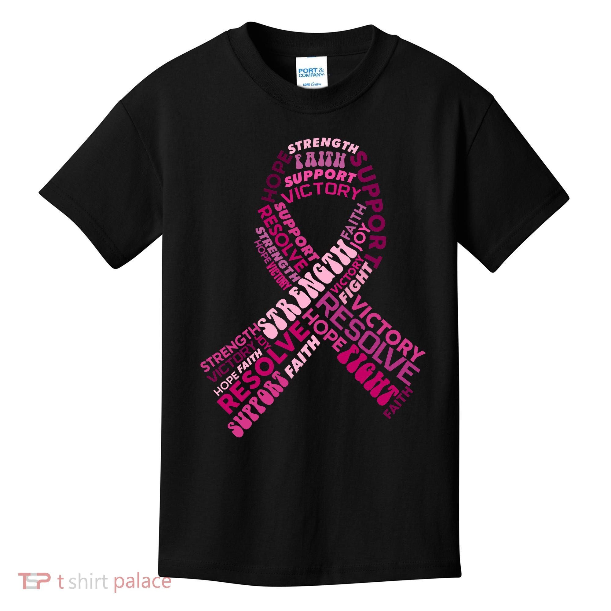 Support Breast Cancer Ribbon Strong Kids T-Shirt