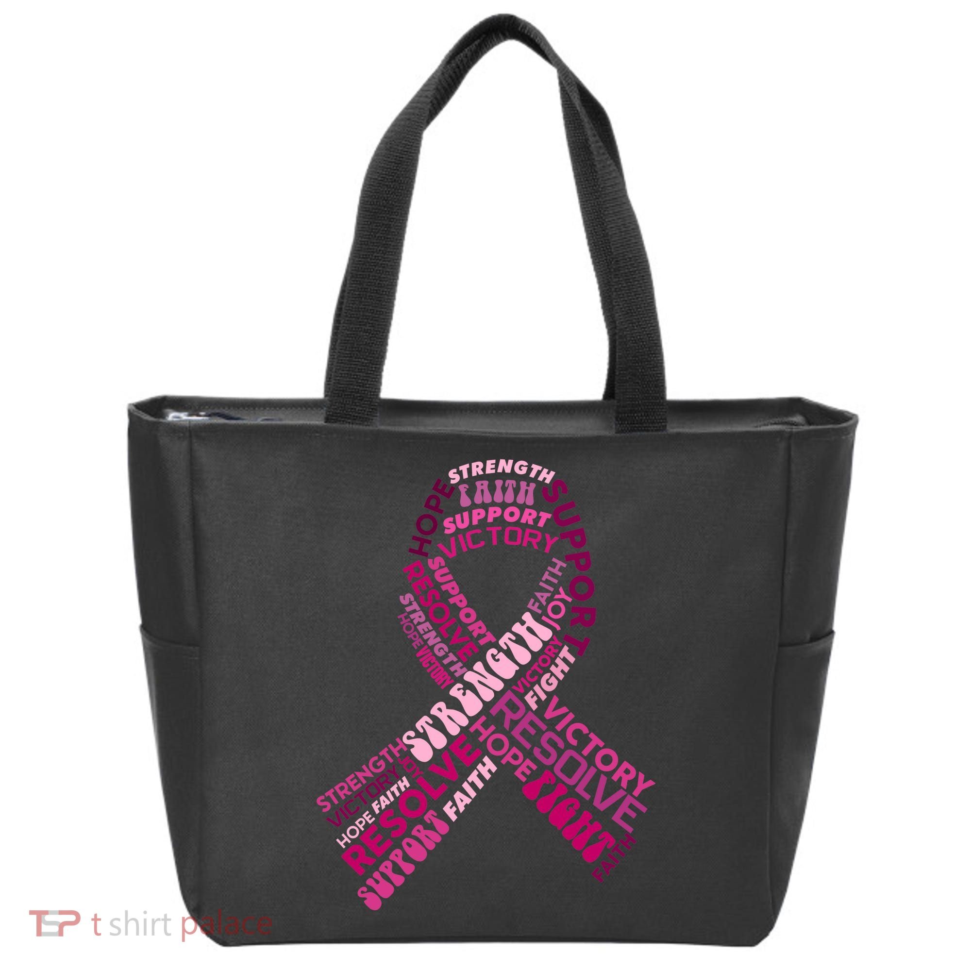 Support Breast Cancer Ribbon Strong Tote Bag