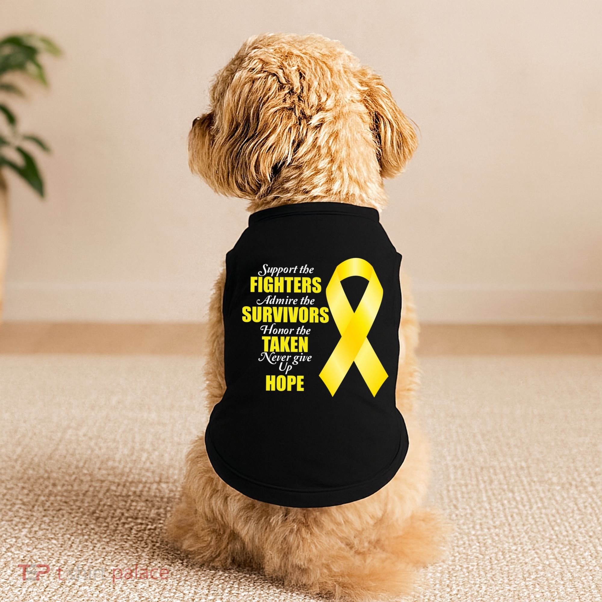 Support Childhood Cancer Awareness Quote Doggie Tank