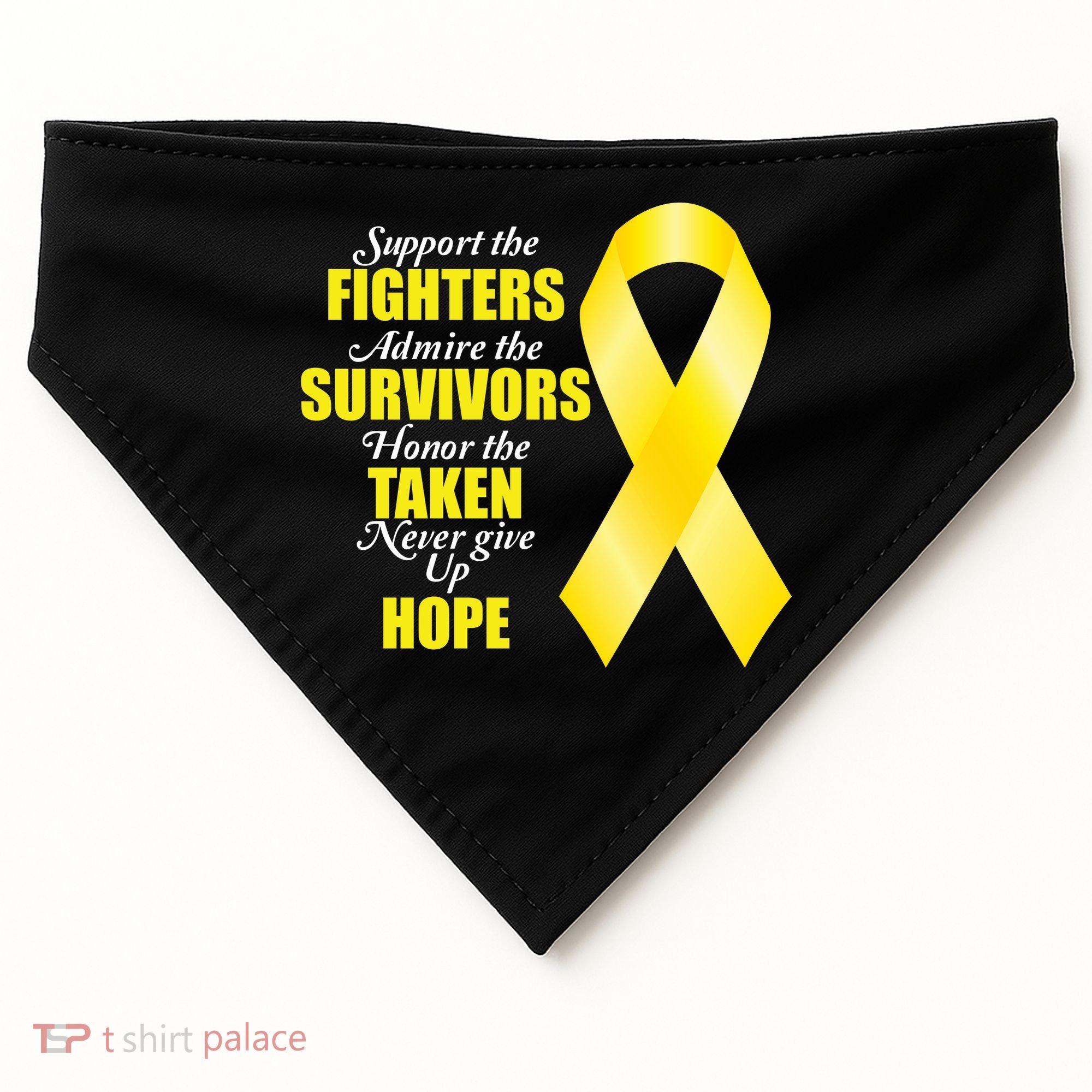 Support Childhood Cancer Awareness Quote USA-Made Doggie Bandana