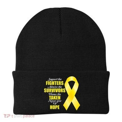 Support Childhood Cancer Awareness Quote Beanie