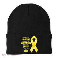 Support Childhood Cancer Awareness Quote Beanie thumb 0