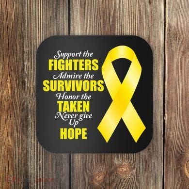 Support Childhood Cancer Awareness Quote Coaster