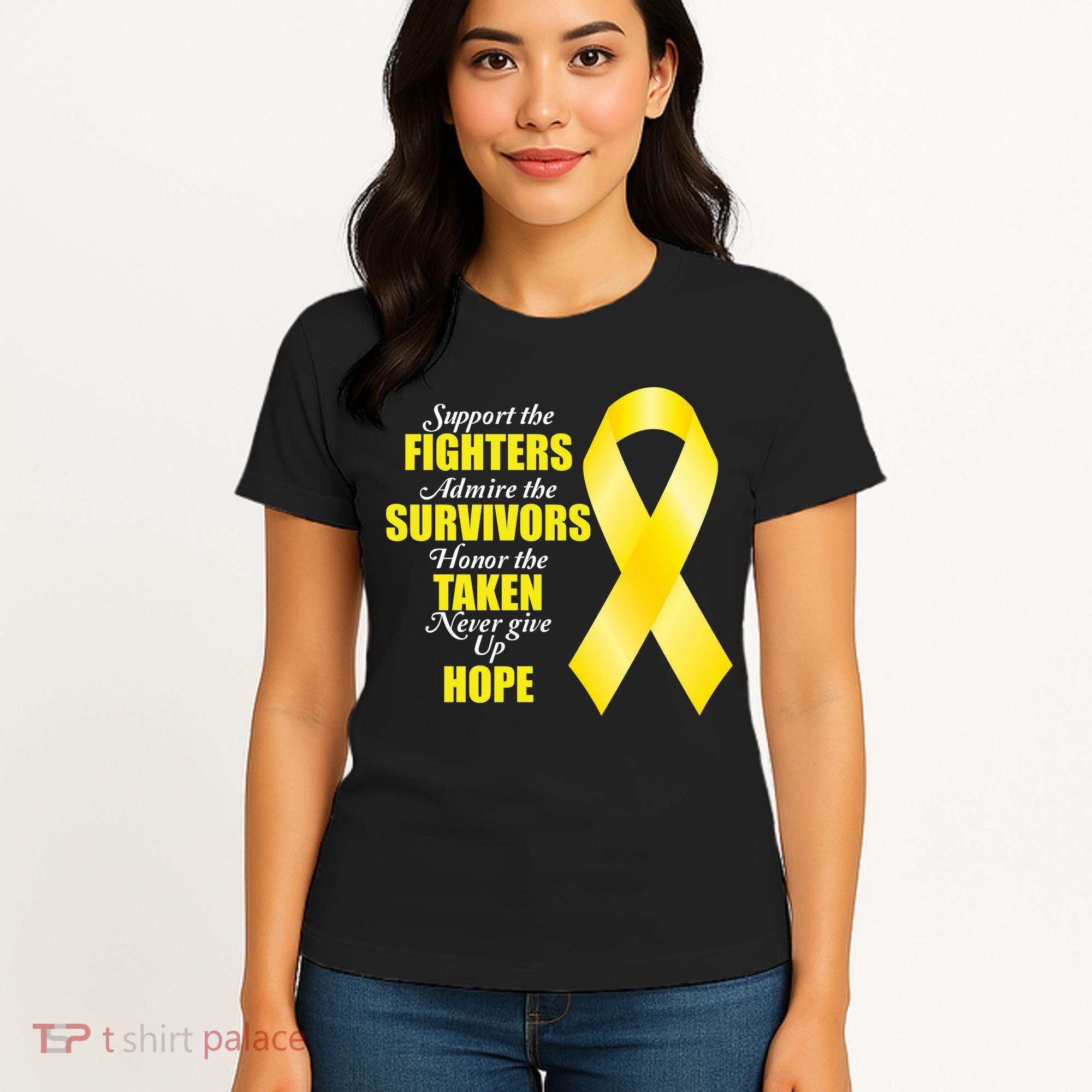 Support Childhood Cancer Awareness Quote Women's T-Shirt