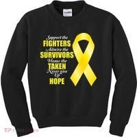 Support Childhood Cancer Awareness Quote Kids Sweatshirt thumb 0