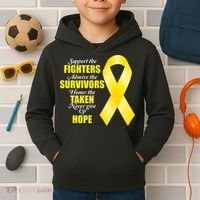 Support Childhood Cancer Awareness Quote Kids Hoodie thumb 2