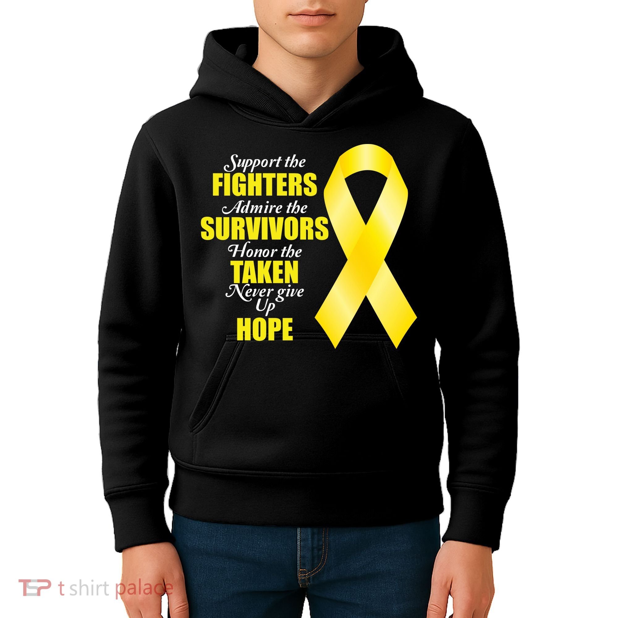 Support Childhood Cancer Awareness Quote Kids Hoodie
