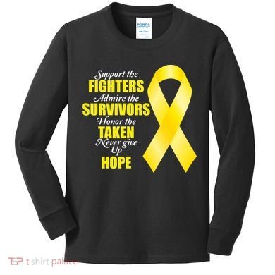 Support Childhood Cancer Awareness Quote Kids Long Sleeve Shirt