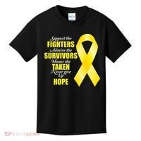 Support Childhood Cancer Awareness Quote Kids T-Shirt thumb 0