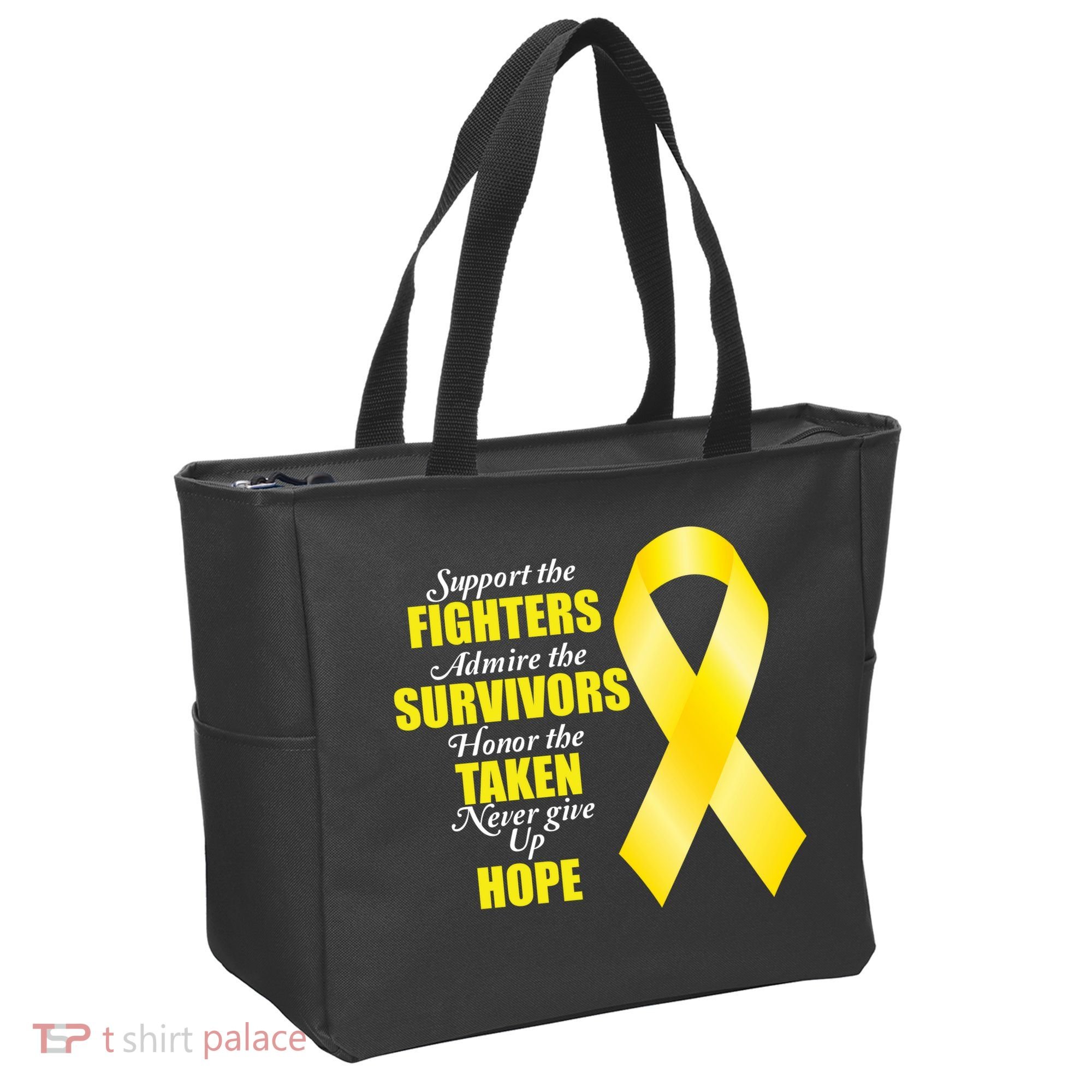 Support Childhood Cancer Awareness Quote Tote Bag