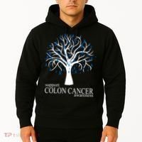 Support Colon Cancer Awareness Ribbon Tree Hoodie thumb 2