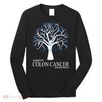 Support Colon Cancer Awareness Ribbon Tree Long Sleeve Shirt thumb 0